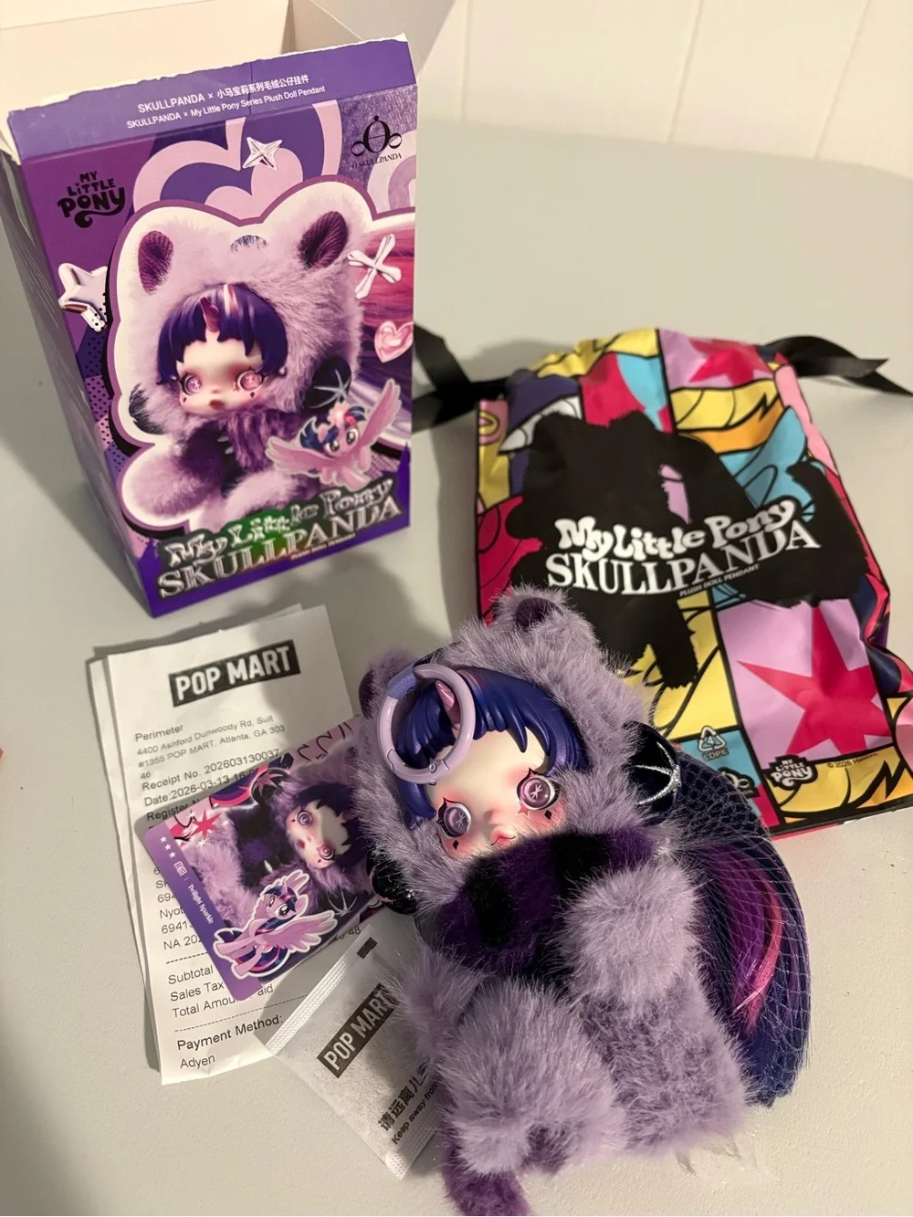 Pop Mart SKULLPANDA × My Little Pony Plush Doll Twilight Sparkle
